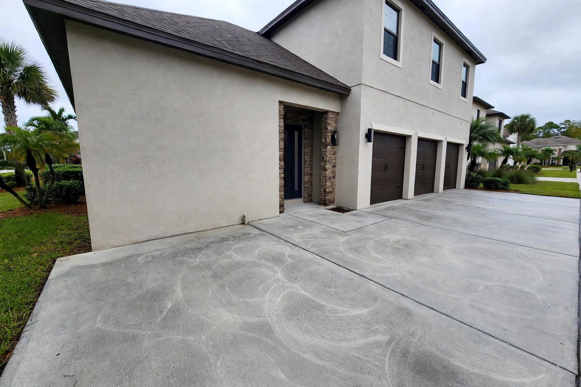 Clean home exterior after a house soft wash